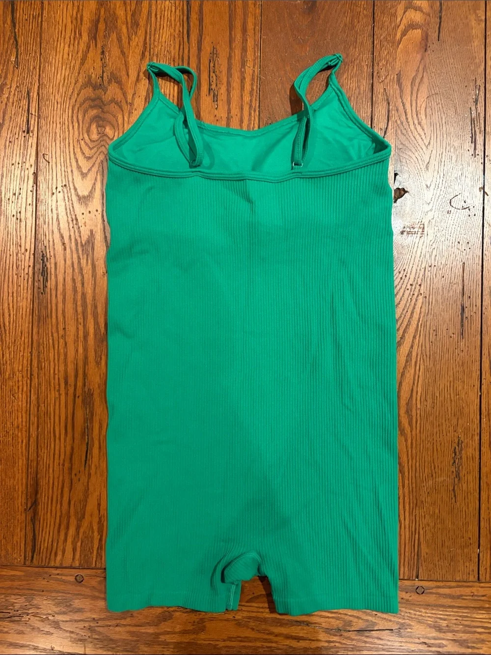 No Boundaries Green Ribbed Tank One-Piece Bodysuit